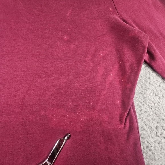 Peruvian Connection Top Womens S Burgundy Pima Cotton LS Designer Casual READ!!! - Picture 6 of 12